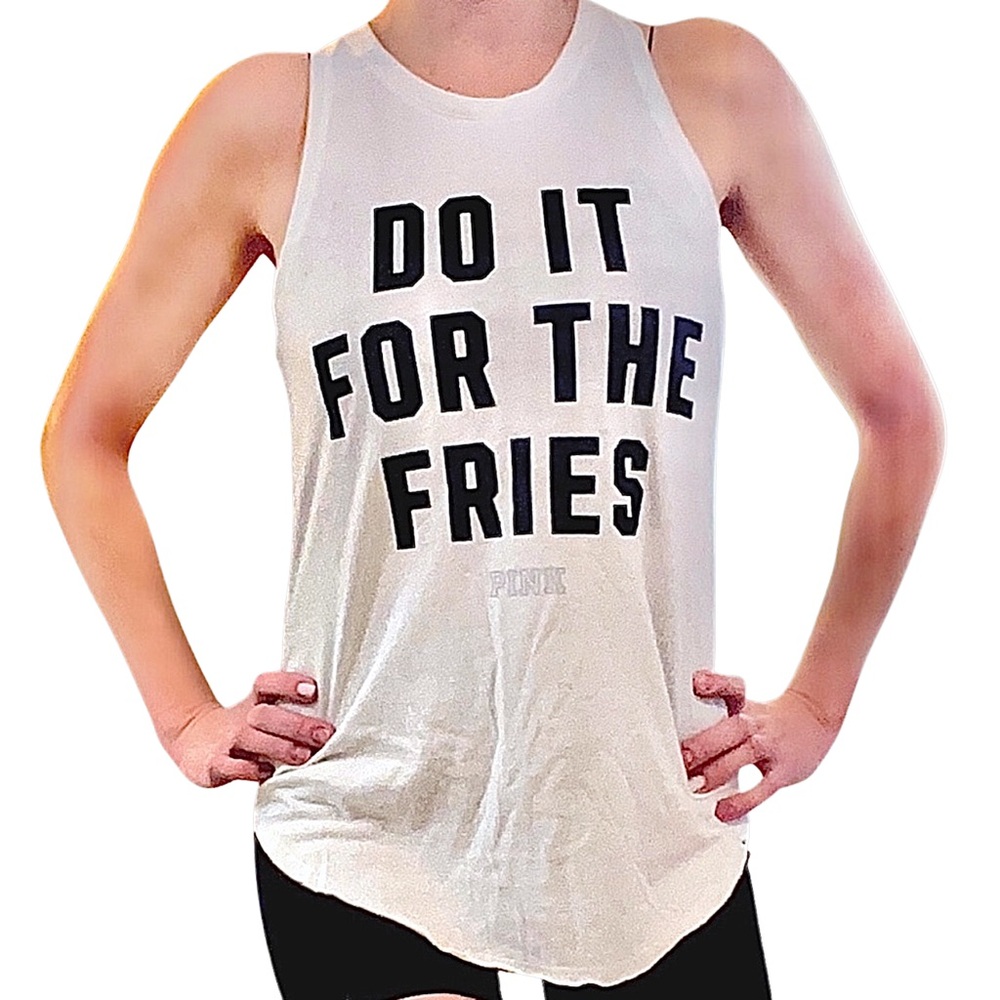 VICTORIA’S SECRET‎ PINK ‘Do It For The Fries’ Racerback Tank